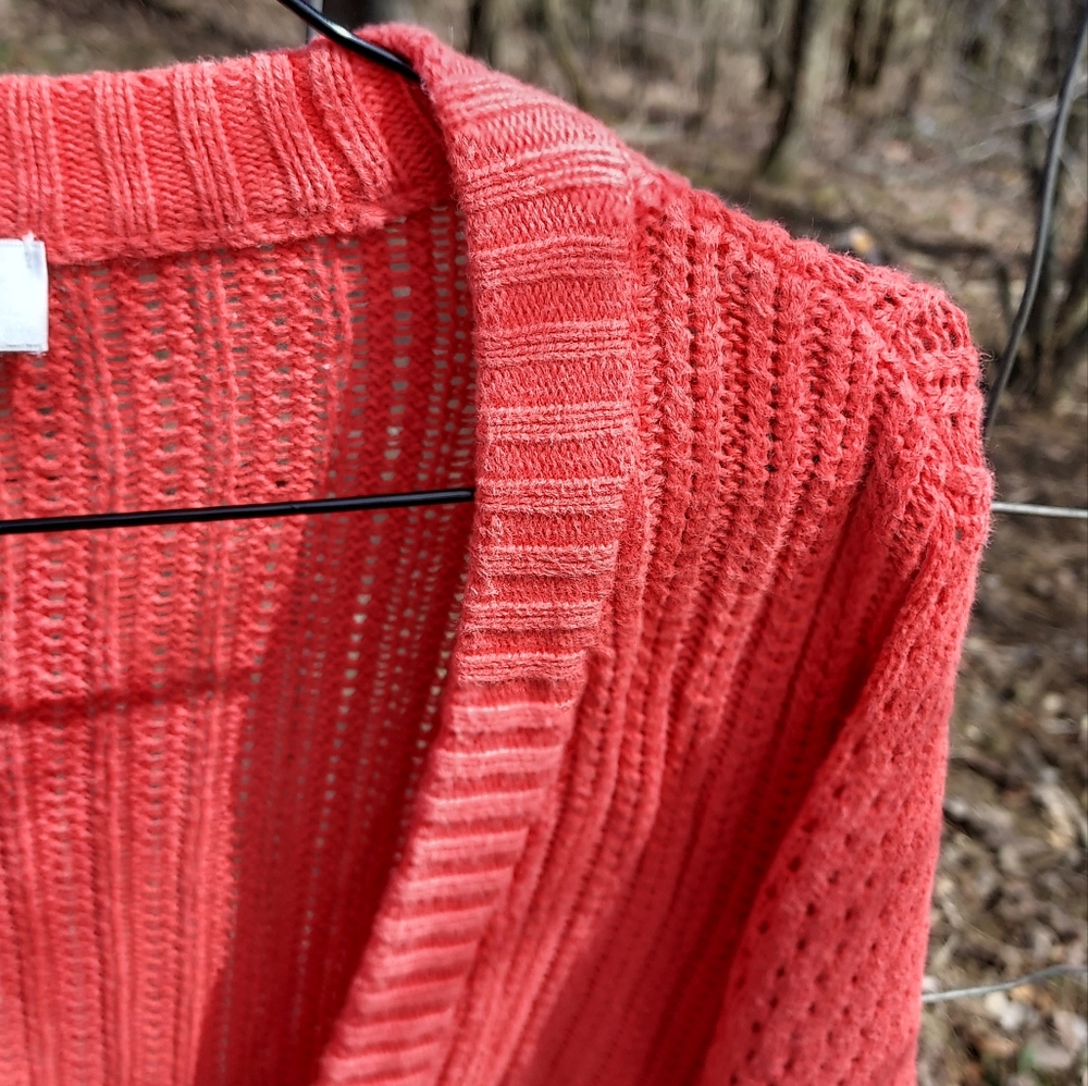 Gave away ~ Christopher & Banks coral sweater - Picture 3 of 6